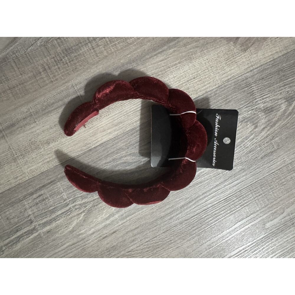 4 Pack Velvet Padded Headbands Fashion Accessories Pink Burgundy Magenta Black - Picture 7 of 9